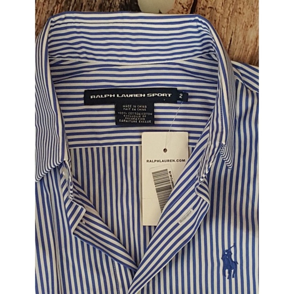 🌸HP!🌸Ralph Lauren Sport Striped Button Front Top - Picture 3 of 5